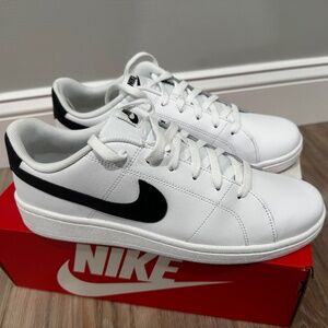 Nike Court Royale 2 White w/Black Swoosh, Mens Size 10